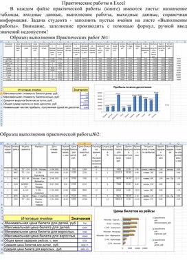 Обложка для материала Практические работы в Excel