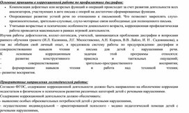 Обложка для материала Основные принципы в коррекционной работе по профилактике дисграфии