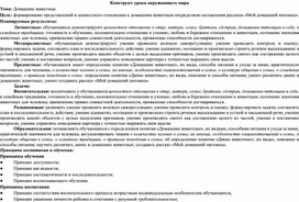 Конструкт урока окружающего мира по воспитанию семейных ценностей на тему «Домашние животные»