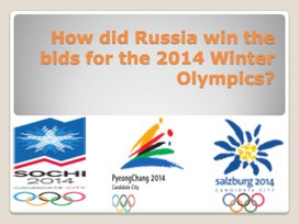 Проект на английском языке на тему: :Олимпийские игры в Сочи 2014