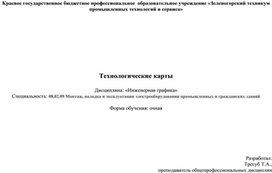 "Технологические карты к занятиям по дисциплине "Инженерная графика"