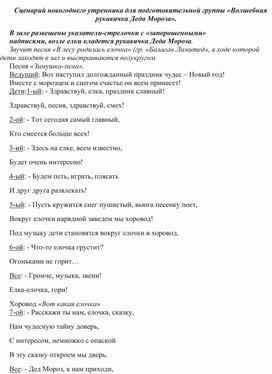 Обложка для материала Сценарий новогоднего утренника для подготовительной группы «Волшебная рукавичка Деда Мороза».