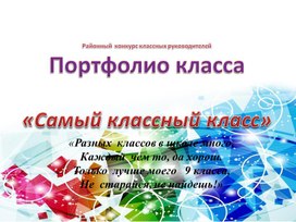 Портфолио класса. 2019 год. На конкурс "Портфолио"