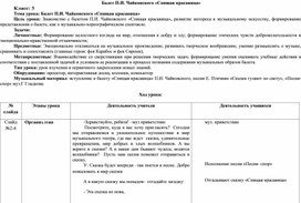 Обложка для материала Технологическая карта урок музыки в 3 классе "Балет П.И.Чайковского "Спящая красавица"