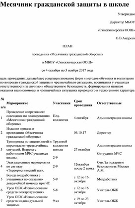 Обложка для материала Месячник гражданской защиты в школе