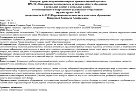 Конструкт урока по окружающему миру на тему "отражение в предметах декоративного искусства природных условий жизни и традиций народов РФ".