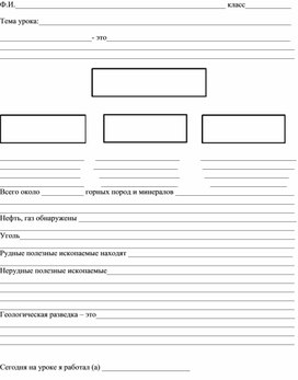 Полезные ископаемые. Рабочий лист география 5 класс