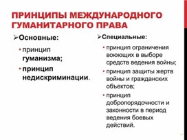 Конспект урока по праву "Международное гуманитарное право"