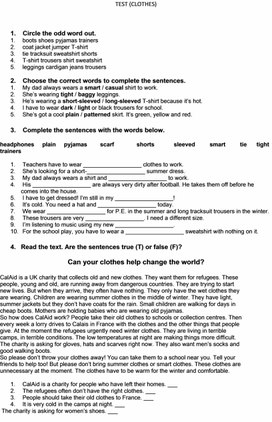 Обложка для материала Тест по теме "Одежда"