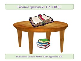 Обложка для материала Работа с предлогами На и ПОД