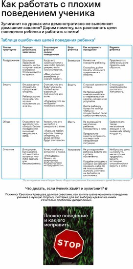 Как работать с плохим поведением ученика