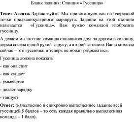 Бланк заданий Гусеница к квесту Ура!!! Каникулы!!!
