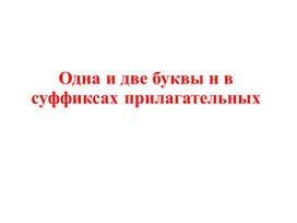 6 класс. Н и НН в суффиксах прилагательных