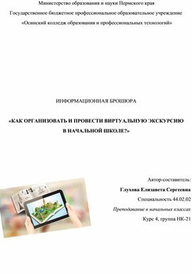 Обложка для материала Информационная брошюра "Как организовать и провести виртуальную экскурсию в начальной школе?"