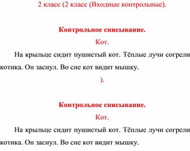 2 класс Входное контрольное 1