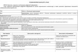 Обложка для материала Технологическая карта урока Тема Управлять размещением цифровой информации на дисках персонального компьютера, а также дисковых хранилищах локальной и глобальной компьютерной сети