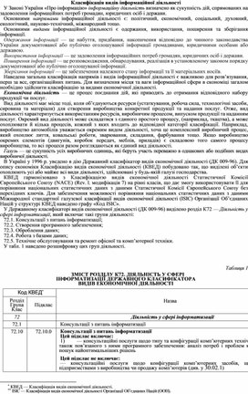 Обложка для материала Класифікація видів інформаційної діяльності