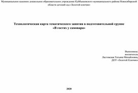 Конспект тематического занятия в подготовительной группе «В гостях у самовара»