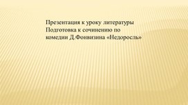 Презентация к уроку литературы  Подготовка к сочинению по комедии Д.Фонвизина «Недоросль»