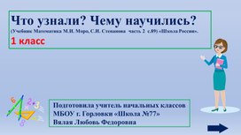 "Что узнали? Чему научились?."