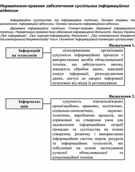 Обложка для материала Нормативно-правове забезпечення суспільних інформаційних відносин