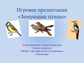 Обложка для материала Игровая презентация "Зимующие птицы"