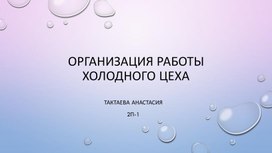 Обложка для материала Опытно-конструкторская работа: Организация работы холодного цеха