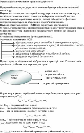 Обложка для материала Організація та нормування праці на підприємстві