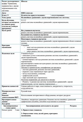 КСП Нелинейные уравнения с двумя переменными и их системы