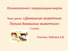 Презентация "Польза домашних животных"