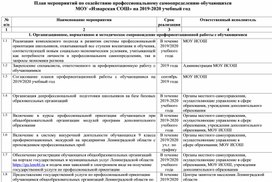 Обложка для материала План мероприятий по содействию профессиональному самоопределению