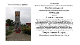 Мемориал «Односельчанам, павшим в Великой Отечественной войне»