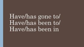 Обложка для материала Have/has gone to/ Have/has been to/ Have/has been in