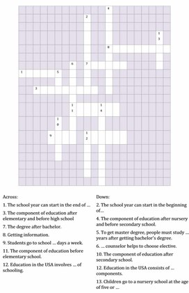 Crossword "Education"