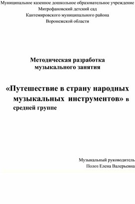 Презентация «Путешествие в страну  русских народных инструментов»