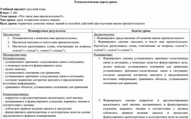 Обложка для материала Технологическая карта урока. Что такое имя прилагательное?