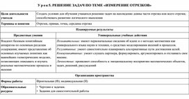 Технологическая карта урока по геометрии для 7 класса по теме"РЕШЕНИЕ ЗАДАЧ ПО ТЕМЕ «ИЗМЕРЕНИЕ ОТРЕЗКОВ»