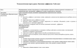 Обложка для материала Технологическая карта урока «Значение суффиксов» 3-ий класс