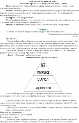 Прилагательное как часть речи