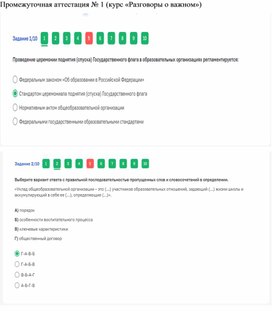 Промежуточная аттестация № 1 (курс "Разговоры о важном")