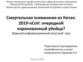 Смертельная пневмония из Китая. 2019-nCoV: очередной коронованный убийца?