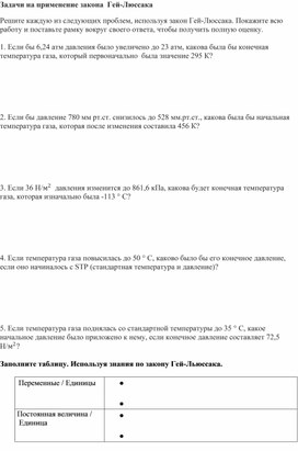 Обложка для материала Закон Гей-Льюссака