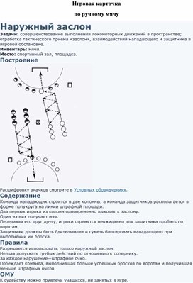 Игровая карточка "Наружный заслон"