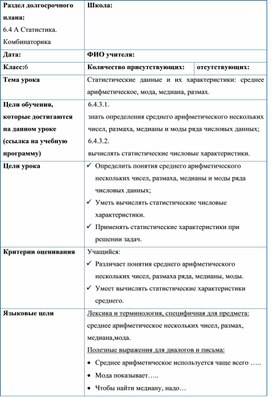 Обложка для материала 1. Статистические данныемода, медиана, размах. Вариант 1.