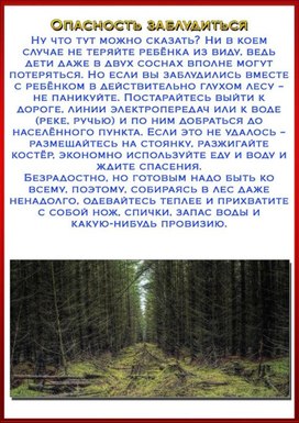 Обложка для материала опасность заблудиться