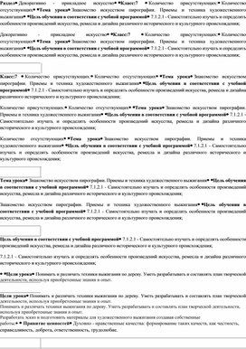 Разработка урока на тему: Знакомство искусством пирографии. Приемы и техника художественного выжигания