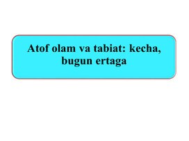 Ekologik muammo – tabiat komponentlarining (tog jinsi, rel'ef, iqlim, suv, havo, o’simlik, hayvonot) rivojini, atrof-muhitni va ekologik tizimni salbiy jihatdan o’zgarishidir.