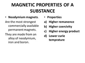 Обложка для материала Physics Grade 10 Magnetic properties of a substance Presentation