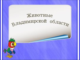 Презентация "Животные Владимирского края"