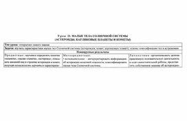 Обложка для материала урок по астрономии в 11 кл Малые тела солнечной системы